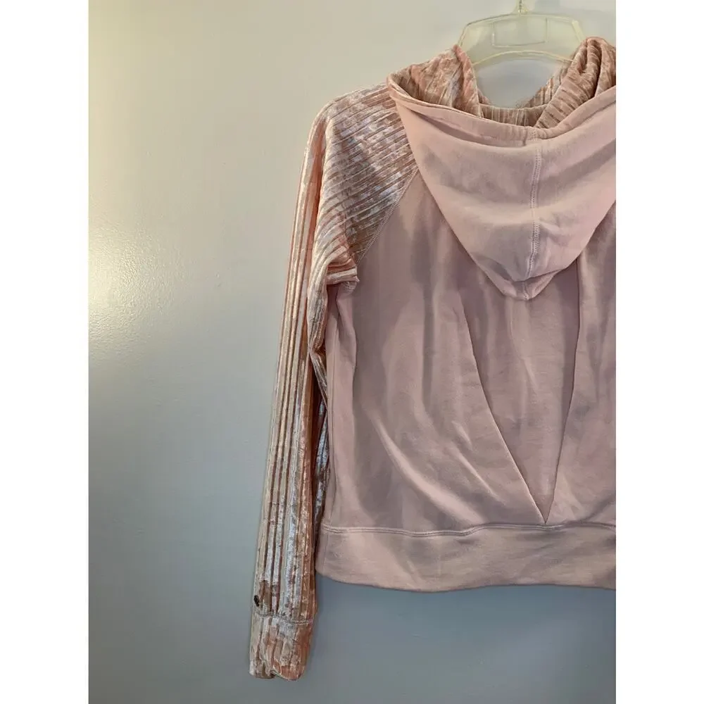 CALIA BY CARRIE UNDERWOOD Women’s Pink Velvet Sleeve Hoodie / Size: M